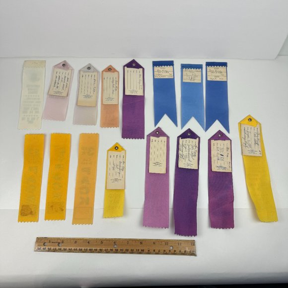 16 Vtg 80s Boy Cub Scouts America Used Ribbons Award Pinewood Derby Lancaster PA - Picture 3 of 11
